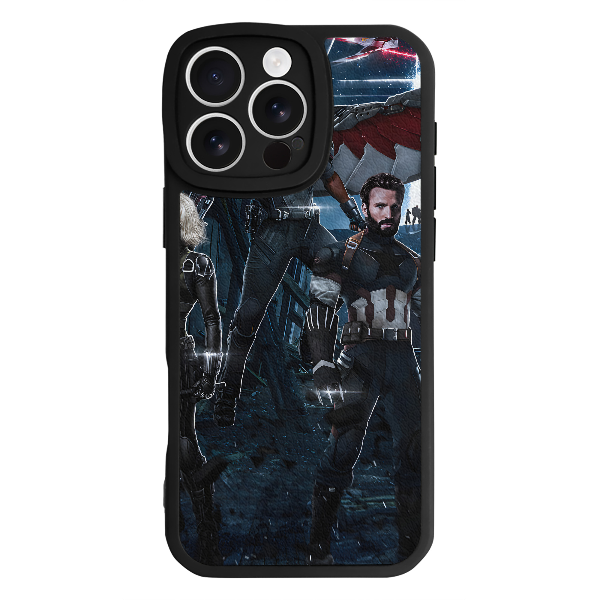（画像用） アベンジャーズ The Avengers 【iPhone 16シリーズ対応】シリコンスマホケース（レザー調） 材質：シリコン